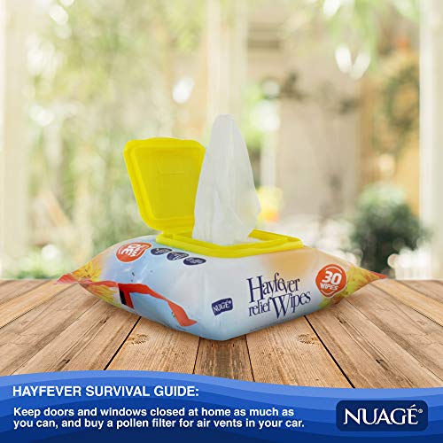Nuage Hayfever Relief Wipes - Allergy Relief, Natural Remedy for Hay Fever, 30 Wipes (12 Packs)