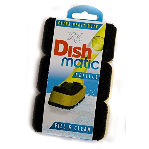 Dishmatic 3X3 Extra Heavy Duty Black Refill Sponges