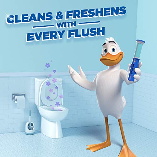 Duck Toilet Fresh Disc, Toilet Cleaner Starter Pack, Holder & 6 Discs, Marine, Pack of 5 - Bargain Genie
