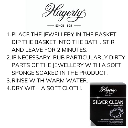 Hagerty Silver Clean Jewelry Immersion Bath for Cleaning Silver and Silver Jewelry 170ml I Fast and Effective Cleaning Liquid Silver with Basket I Renews Jewelry Shine in Just 3 Minutes - Bargain Genie