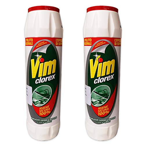 Vim Classic Scourer Extra Whitening Powder with Bleach, 750 g (Pack of 2) - Bargain Genie