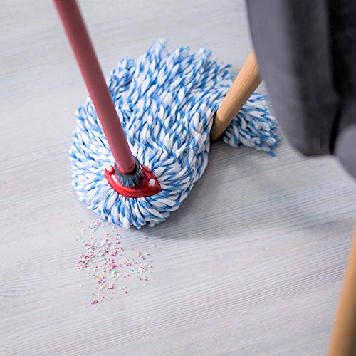 Vileda SuperMocio Microfibre and Cotton Mop with Extra Refill, Red - Bargain Genie