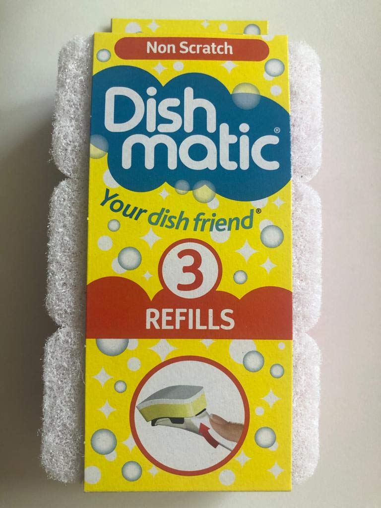 9X White Non-Scratch Dishmatic Refill Sponges from Caraselle
