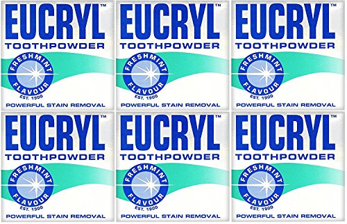 x6 Eucryl Smokers Tooth Powder Freshmint Flavour 50g - Bargain Genie