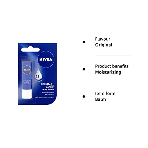 NIVEA Original Care Caring Lip Balm, 4.8 g