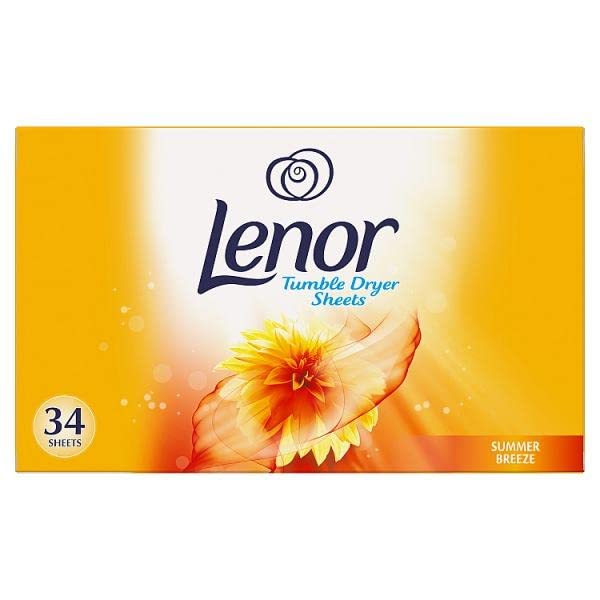 Lenor Fabric Tumble Dryer Sheets Summer Breeze 34 Sheets x 5 Pack