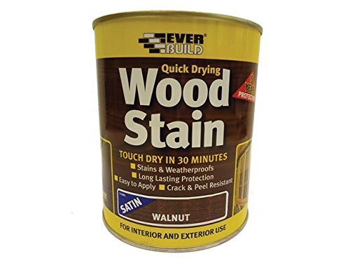 Everbuild Woodstain Satin | Quick Drying, Professional Wood Satin for Architectural Tibmer, Cladding and Garden Furniture - 750ml - Walunt