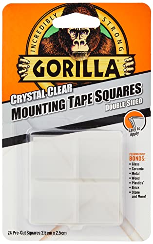Gorilla Mounting Tape Squares Crystal Clear