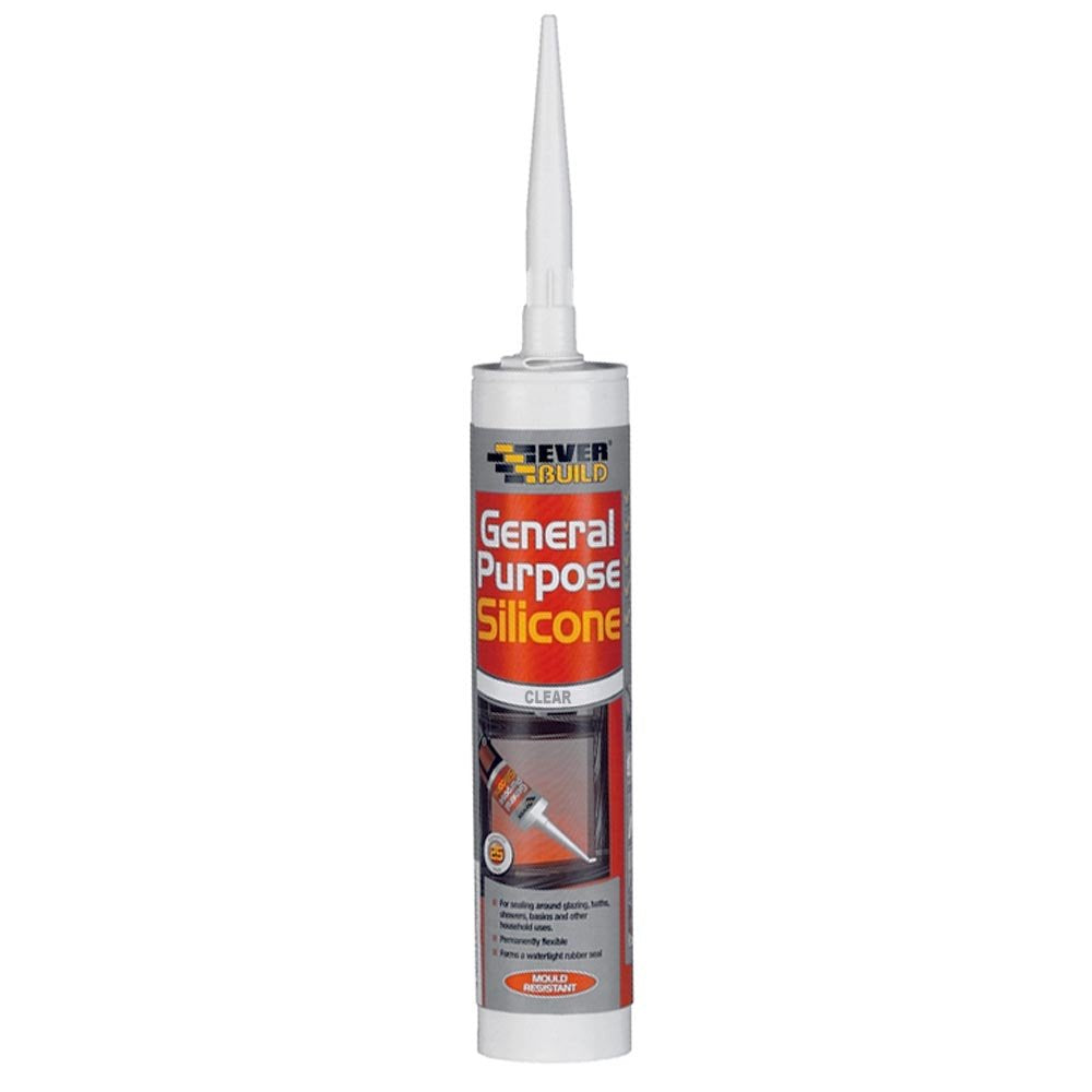 Everbuild General Purpose Silicone - Clear - 6 Pack
