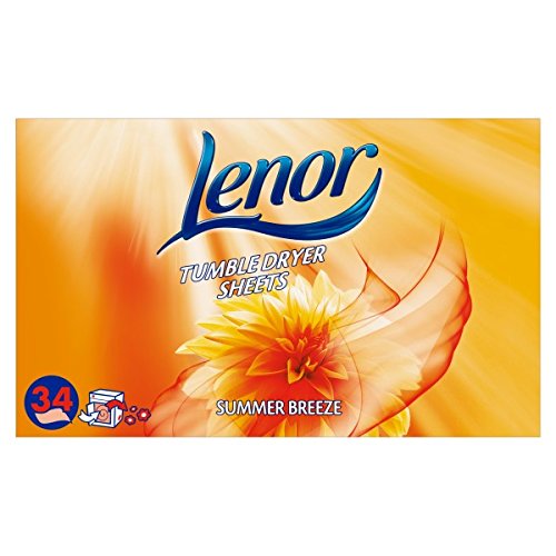 ( 34s Pack ) Lenor Dryer Sheets Summer Breeze Tumble 34 Washes