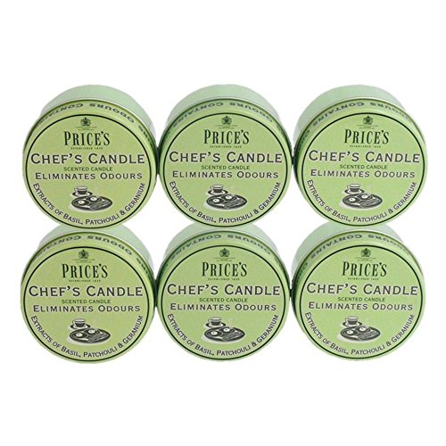 Prices Chefs Candle in Tin - Eliminates Odour Cooking Cooks Kitchen - 6 Pack