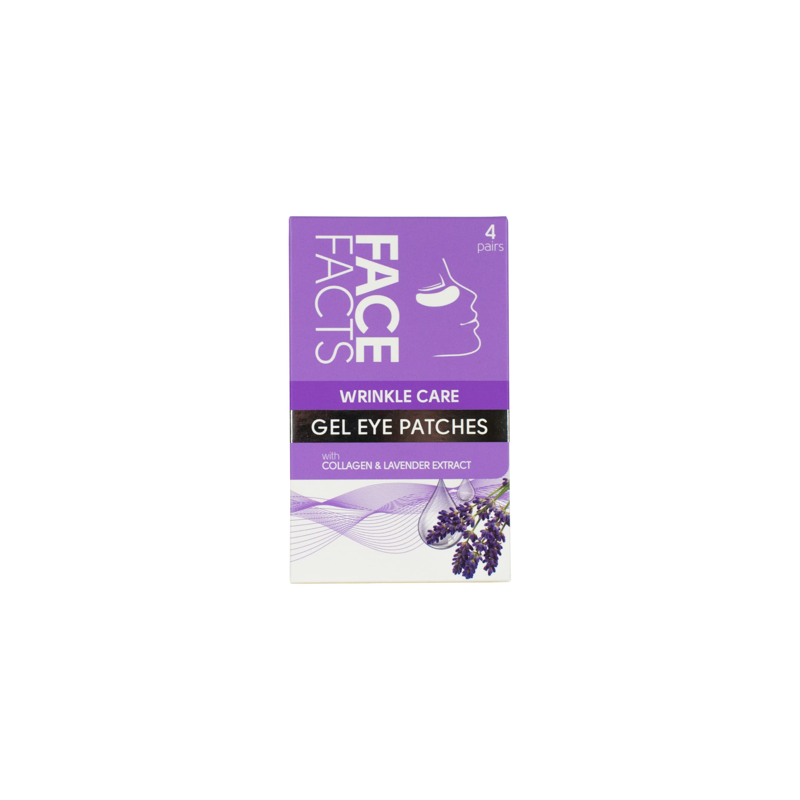 Face Facts Wrinkle Care Under-Eye Gel Patches | Collagen + Lavender | Helps reduce the appearance of fine lines + tightens | 4 Pairs
