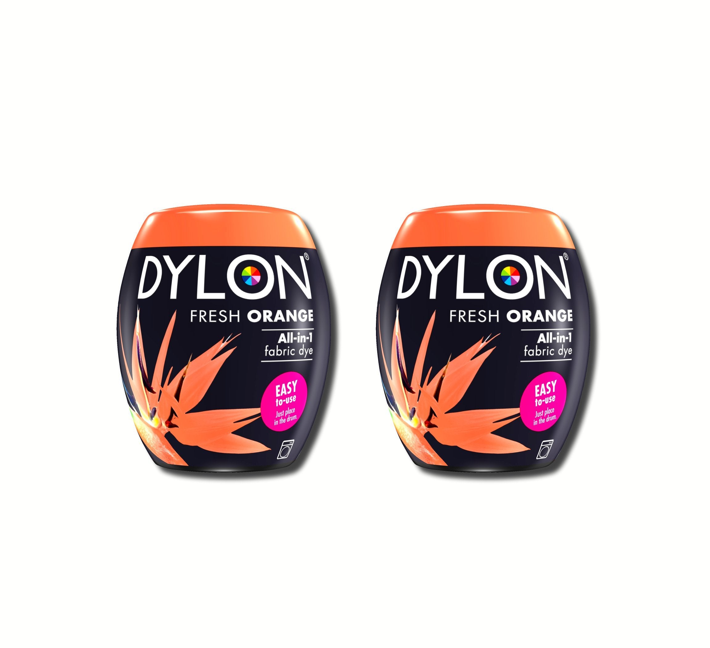 New Dylon 350g Fresh Orange Machine Dye Pod 2 Pack