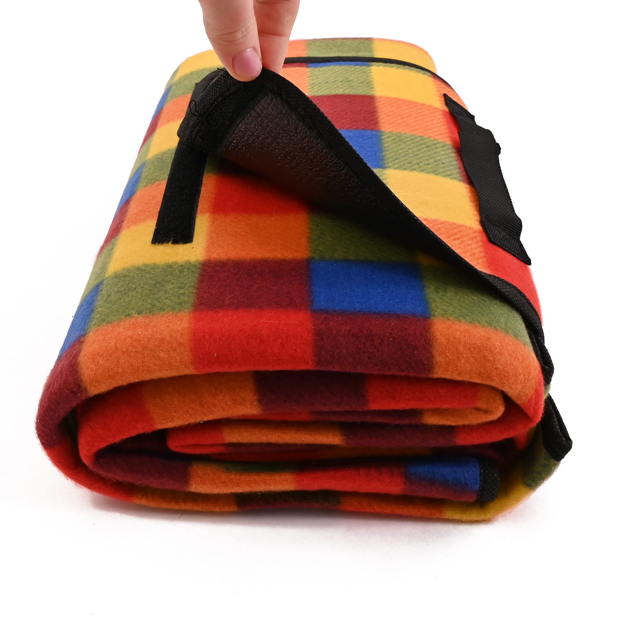 KandyToys Out There! Waterproof Fleece Picnic Blanket | Assorted Designs | Roll Up Blanket | Camping Equipment