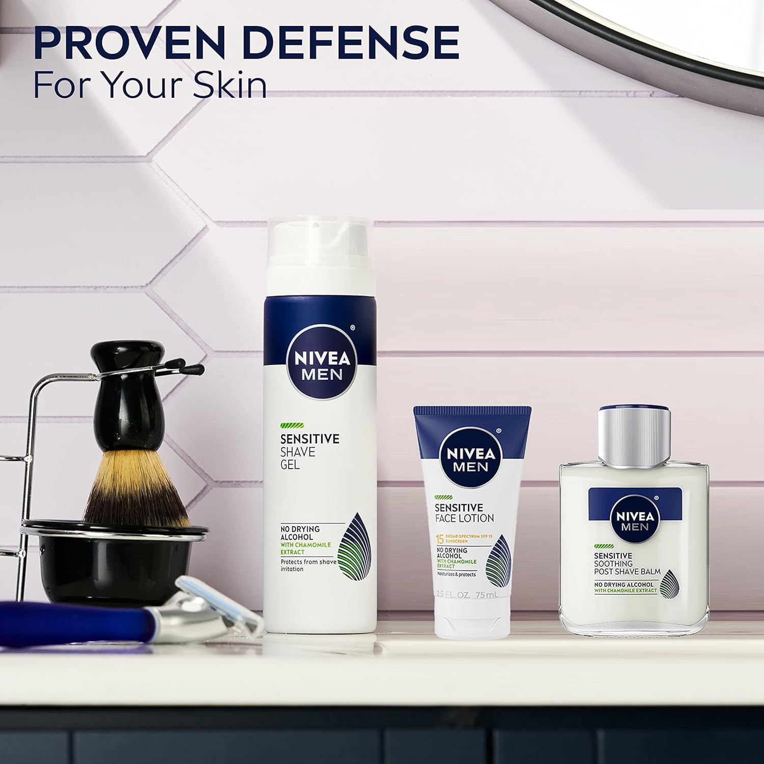 Nivea for Men Sensitive Post Shave Balm, Active Comfort System, 3.3-Ounce Bottles (Pack of 2) by Nivea
