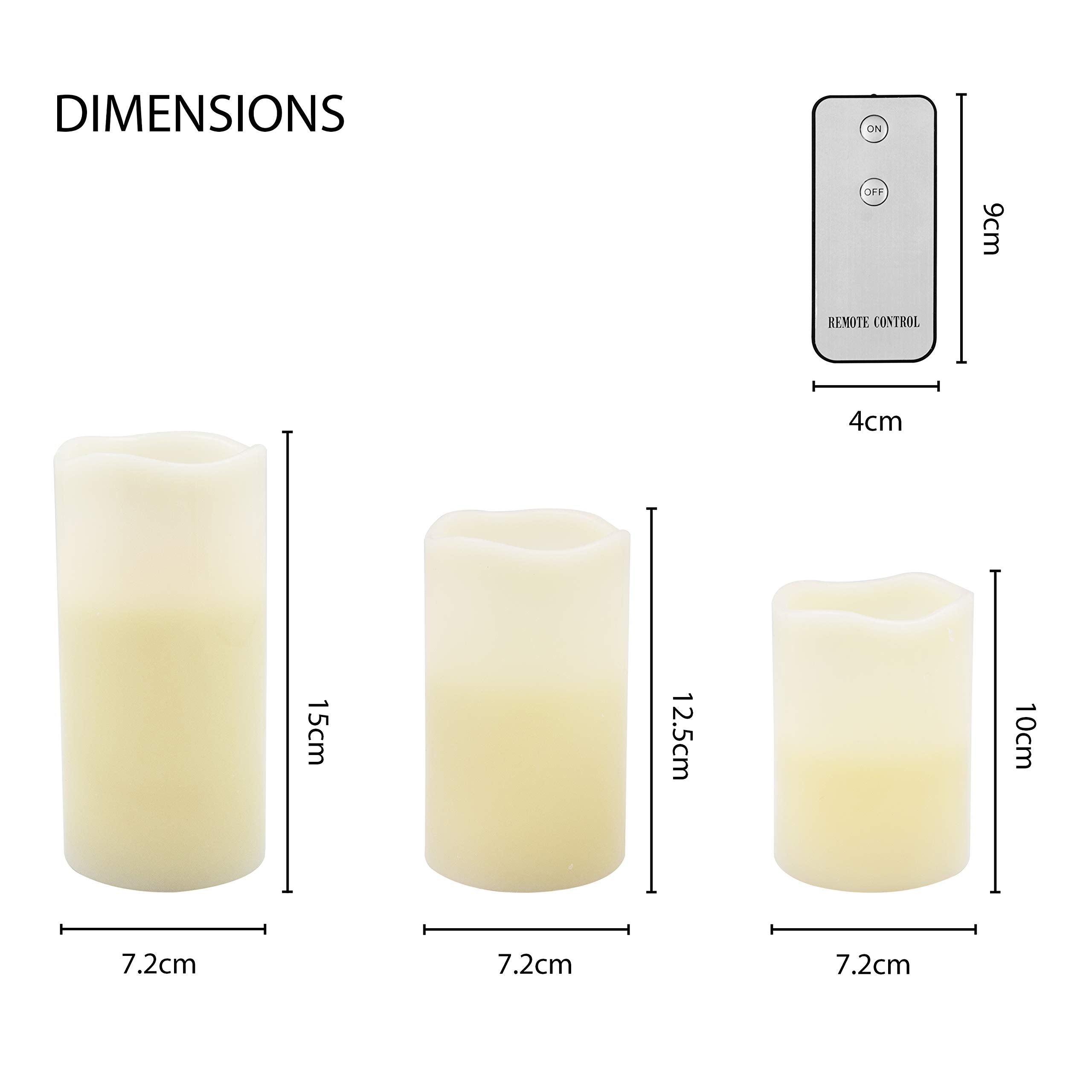 Anika 3pc Flameless LED Candles ~ Remote Control ~ Warm White ~ 76220