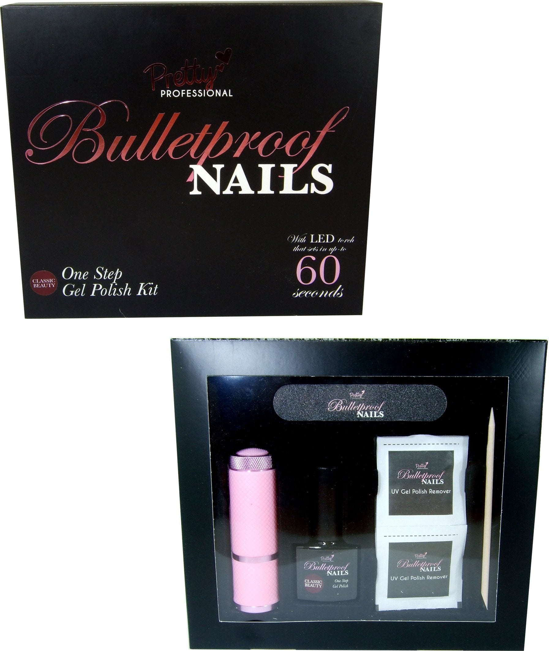 Pretty Professional Bulletproof One Step Gel Nail Polish Classic Beauty Set Kit, 100 g