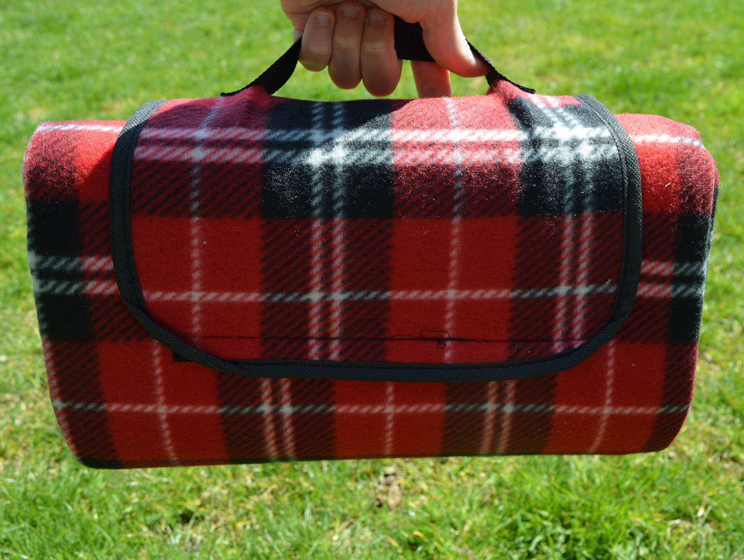 KandyToys Out There! Waterproof Fleece Picnic Blanket | Assorted Designs | Roll Up Blanket | Camping Equipment