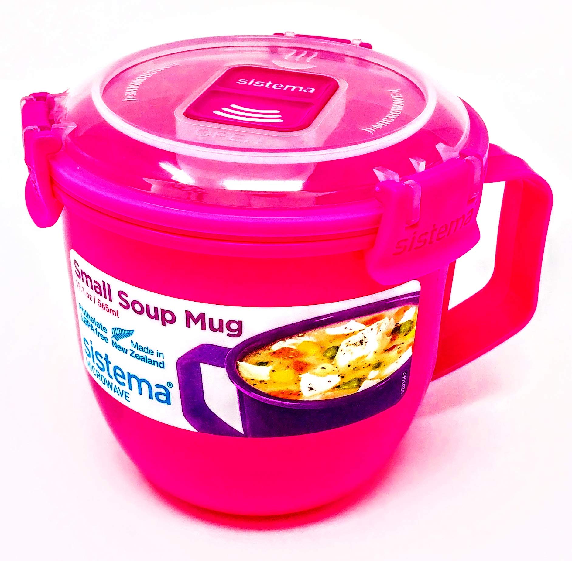 Sistema Microwave Small Soup Mug | Microwave Food Container | 565 ml | BPA-Free | Assorted Colours