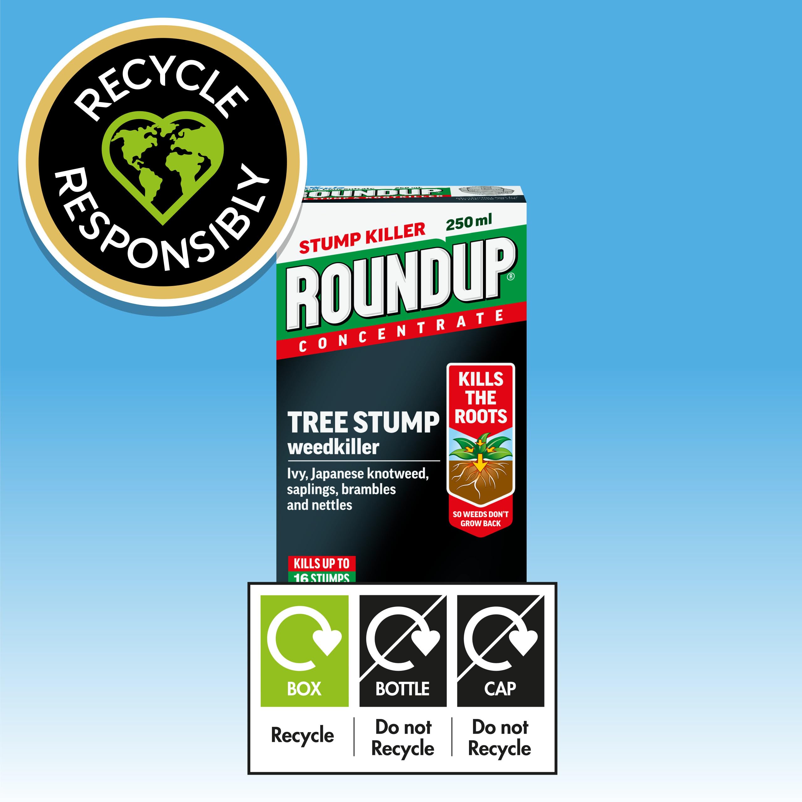 Roundup Tree Stump Weedkiller, Super Concentrate 250 ml