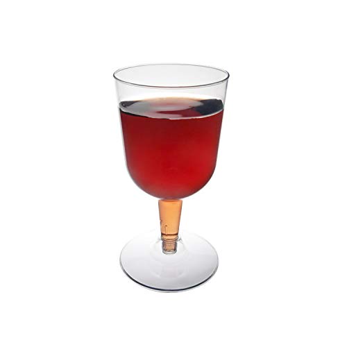 Party Essentials Hard Plastic Two Piece 5.5-Ounce Wine Glasses - Bargain Genie