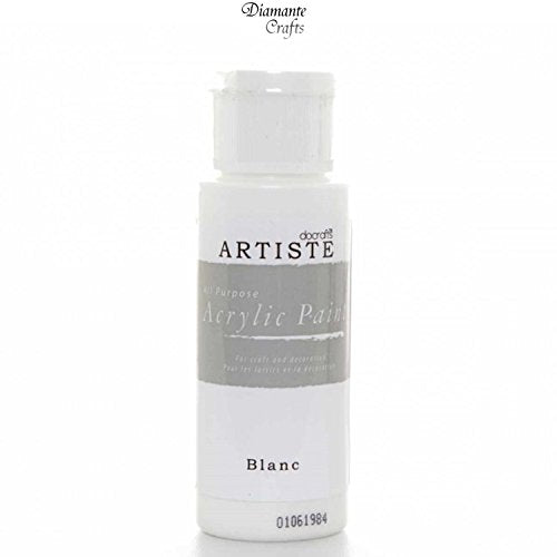 Docrafts Artiste Arcylic Paint All Purpose - 59ml / 2oz - Choose from 60 Colours (Blanc) - Bargain Genie