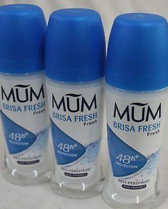 Mum Roll On Deodorant Three Bottles (Brisa Fresh (formerly Cool Blue)) - Bargain Genie