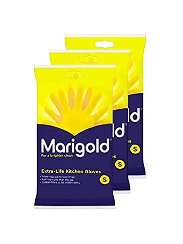 3 x Marigolds Extra Life kitchen Gloves - Small - Bargain Genie