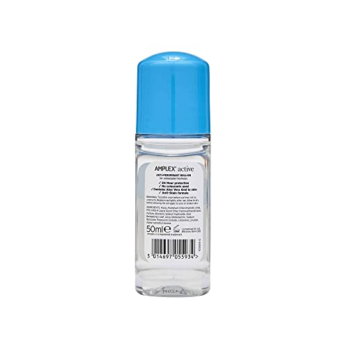 Amplex Active Anti-Perspirant Deodorant Roll-On 50ml | 12 Pack - Bargain Genie