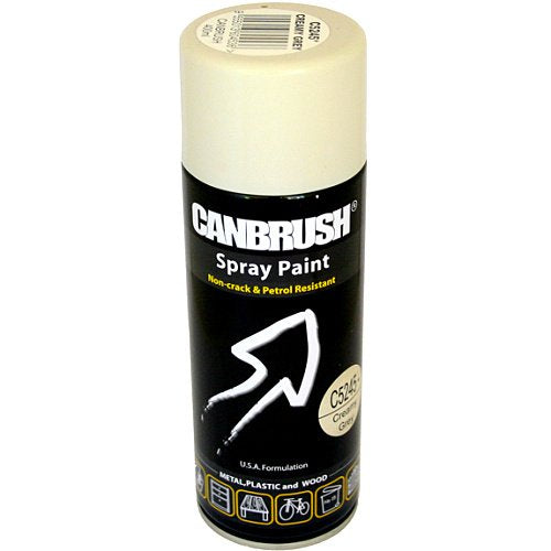 Canbrush CREAMY GREY Spray Paint Auto Diy Purpose Colour Aerosol Can C5245 - Bargain Genie