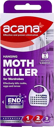 Acana 2x 2675-1 Hanging Moth Killer and Lavender Freshener - White (Pack of 4)