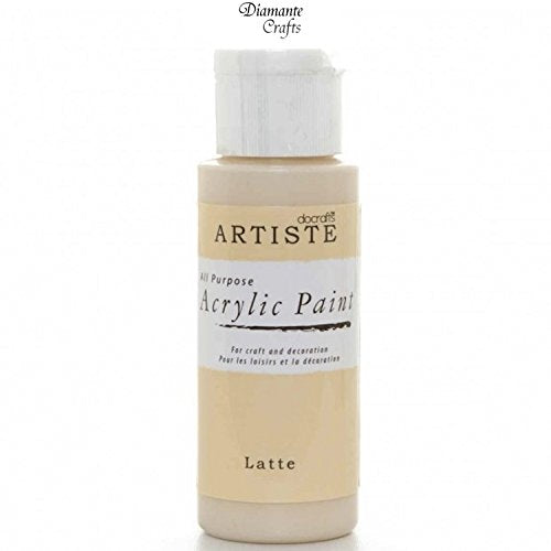 Docrafts Artiste Arcylic Paint All Purpose - 59ml / 2oz - Choose from 60 Colours (Latte) - Bargain Genie