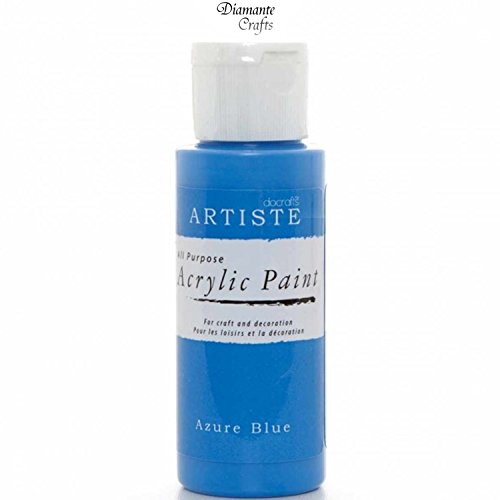 Docrafts Artiste Arcylic Paint All Purpose - 59ml / 2oz - Choose from 60 Colours (Azure Blue) - Bargain Genie