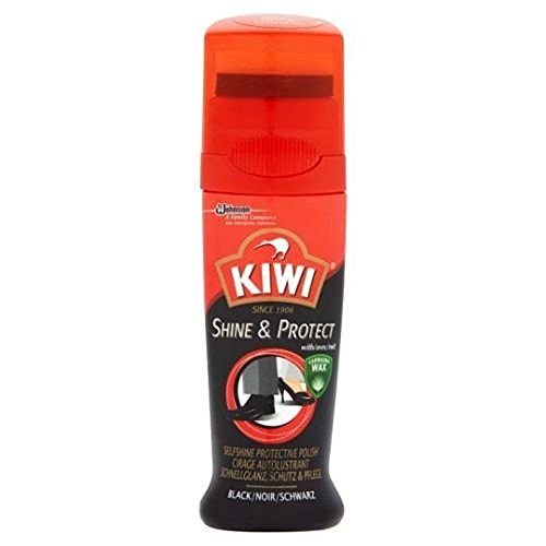 KIWI Liquid Instant Shoe Boot Shine Polish Rich Wax Colour BLACK (75ml) - Bargain Genie