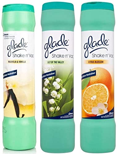 Glade Shake 'n' Vac Triple Pack 1 Each Lily Magnolia Citrus Carpet Cleaning Powder 500gm - Bargain Genie