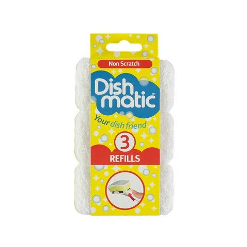 9 x Mixed Dishmatic Sponge Scourer Replacement Refill Head (3 x Non Scratch, 3 x Heavy Duty, 3 x Extra Heavy Duty)