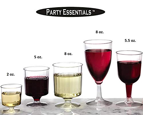 Party Essentials Hard Plastic Two Piece 5.5-Ounce Wine Glasses - Bargain Genie