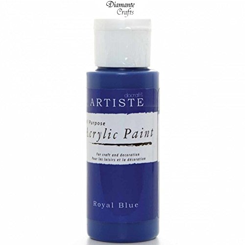 Docrafts Artiste Arcylic Paint All Purpose - 59ml / 2oz - Choose from 60 Colours (Royal Blue) - Bargain Genie