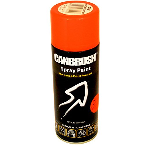 12 x CANBRUSH Spray Paint - for Metal Plastic & Wood 400ML - Fluorescent Red