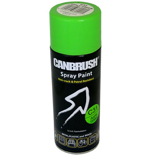 12 x CANBRUSH Spray Paint - For Metal Plastic & Wood 400ML Gloss Finish - Apple Green - Bargain Genie