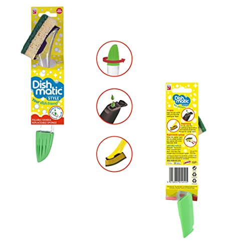 2XThe Dishmatic Washing Up Brush plus Heavy Duty Sponge - Bargain Genie