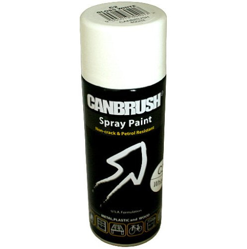 12 x CANBRUSH Spray Paint - For Metal Plastic & Wood 400ML Gloss Finish - Gloss White - Bargain Genie