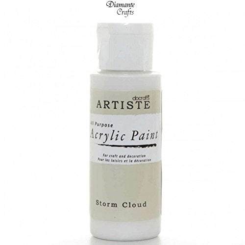 Docrafts Artiste Arcylic Paint All Purpose - 59ml / 2oz - Choose from 60 Colours (Storm Cloud) - Bargain Genie