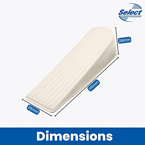 Select Hardware Door Stop, Wedge, Anti Slip Door Holder, Rubber, Cream(Almond), (Pack of 2)