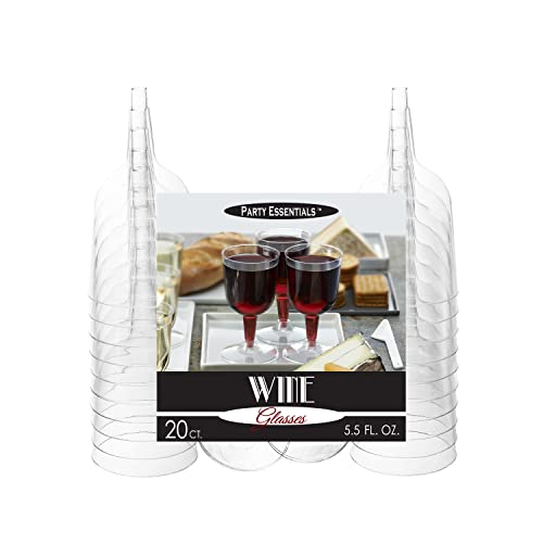 Party Essentials Hard Plastic Two Piece 5.5-Ounce Wine Glasses - Bargain Genie