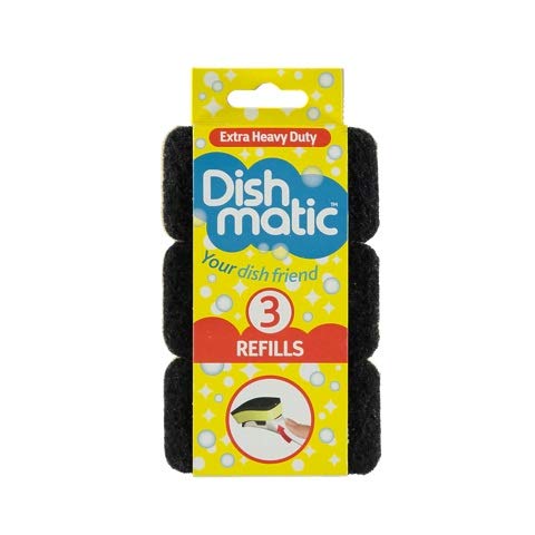 9 x Mixed Dishmatic Sponge Scourer Replacement Refill Head (3 x Non Scratch, 3 x Heavy Duty, 3 x Extra Heavy Duty)