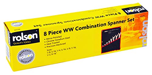 Rolson 46599 8 pc Whitworth Combination Spanner Set - Bargain Genie