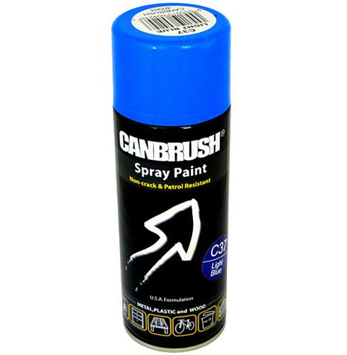 12 x CANBRUSH Spray Paint - for Metal Plastic & Wood 400ML Gloss Finish - Light Blue