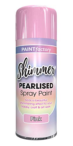 Shimmer Pearlised Paint Spray 400ml Aerosol Pink - Bargain Genie