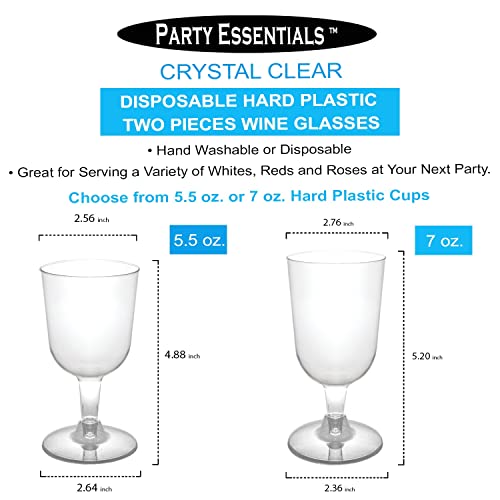 Party Essentials Hard Plastic Two Piece 5.5-Ounce Wine Glasses - Bargain Genie
